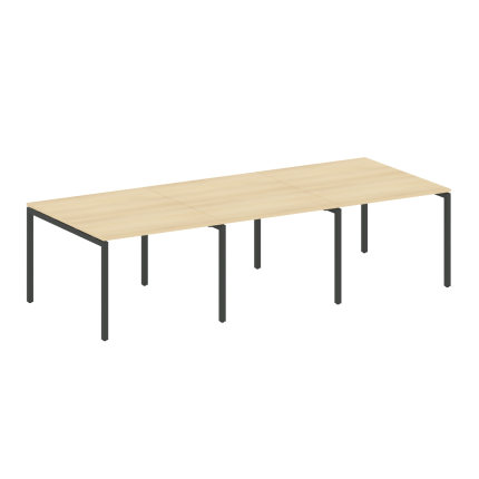 Metal System Quattro Переговорный стол (3 столешницы) на П-оразном м/к 40БП.ПРГ-3.1 Акация Лорка/Мет