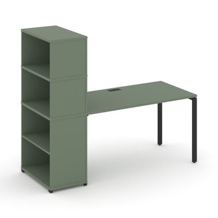 Concept Стол рабочий с опорным стеллажом с надставкой выс. CN.SP-215 Кобо/Металл Черный 1800*720*153