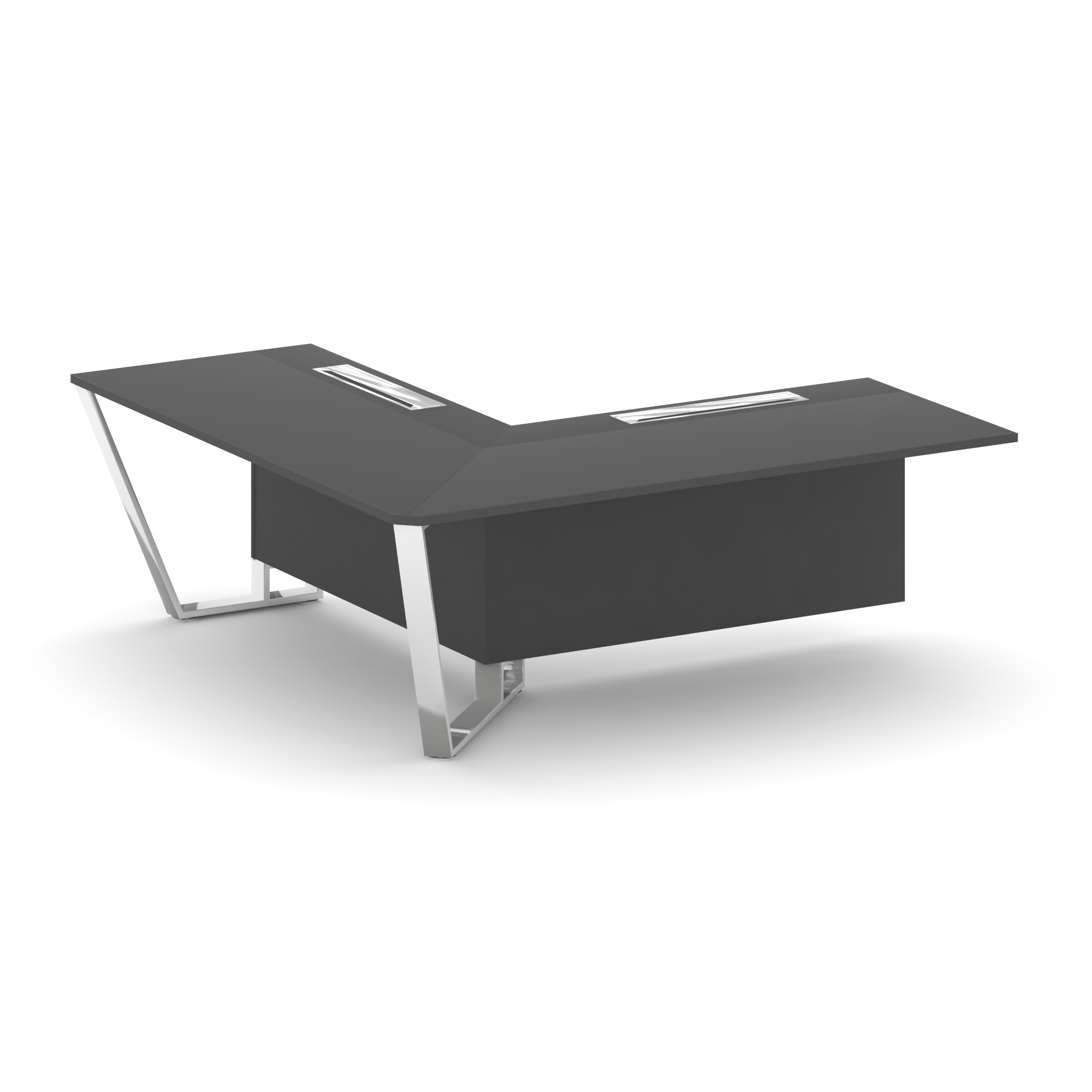 Steel Meet Завершающий угловой модуль левый MD-PR.B.SPZOU-20(L) Антрацит/Нержавеющая Сталь/Хром 2000