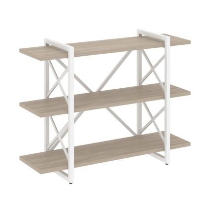 Loft Стеллаж на рег. опорах-3 полки VR.L-MST.O-3.8V Дуб Аттик/Металл Белый 1200*400*910