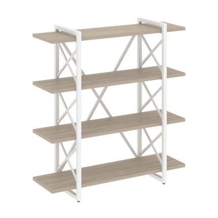 Loft Стеллаж на рег. опорах-4 полки VR.L-MST.O-4.8V Дуб Аттик/Металл Белый 1200*400*1280