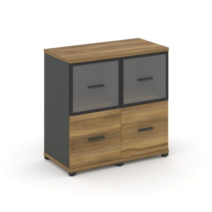 Concept Шкаф 2 узкие секции, 2 ниши CN.STU-222 RPB A Сандал Янтарный/Антрацит/Металл Антрацит/Прозра