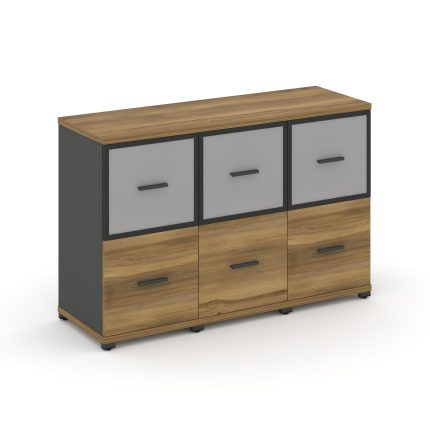 Concept Шкаф 3 узкие секции, 2 ниши CN.STU-232 RMB A Сандал Янтарный/Антрацит/Металл Антрацит/Сатин