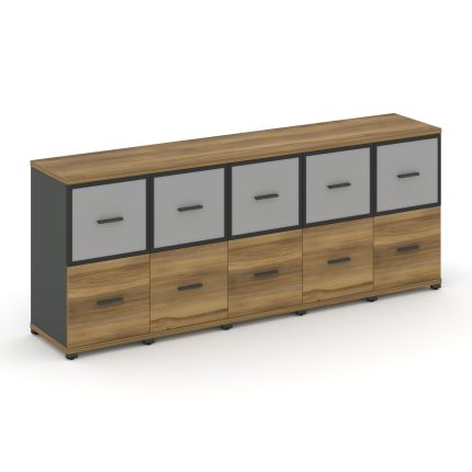 Concept Шкаф 5 узких секций, 2 ниши CN.STU-252 RMB A Сандал Янтарный/Антрацит/Металл Антрацит/Сатин