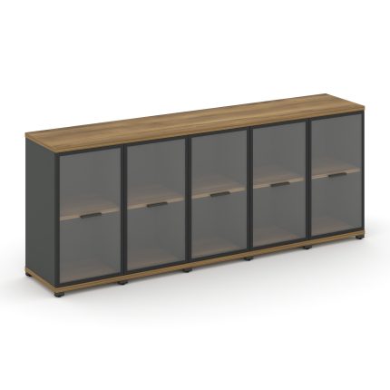 Concept Шкаф 5 узких секций, 2 ниши CN.STU-253 RPB A Сандал Янтарный/Антрацит/Металл Антрацит/Прозра