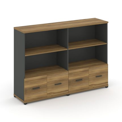 Concept Шкаф 2 широкие секции, 3 ниши CN.STS-321 A Сандал Янтарный/Антрацит/Металл Антрацит 1668*420