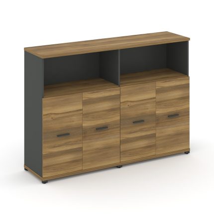 Concept Шкаф 2 широкие секции, 3 ниши CN.STS-323 A Сандал Янтарный/Антрацит/Металл Антрацит 1668*420