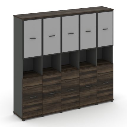 Concept Шкаф 5 узких секций, 5 ниш CN.STU-553 RMB A Дуб Мали/Антрацит/Металл Антрацит/Сатин 2084*420