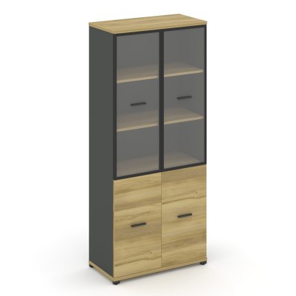 Concept Шкаф 1 широкая секция, 5 ниш CN.STS-512 RPB A Дуб Винченцо/Антрацит/Металл Антрацит/Прозрачн