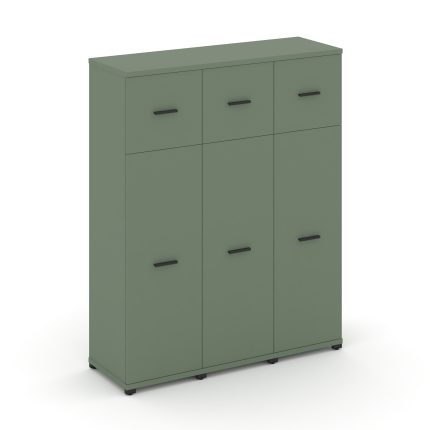 Concept Шкаф 3 узкие секции, 4 ниши CN.STU-434 B Кобо/Металл Черный 1252*420*1554