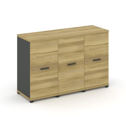 Concept Шкаф 3 узкие секции, 2 ниши CN.STU-233 A Дуб Винченцо/Антрацит/Металл Антрацит 1252*420*818