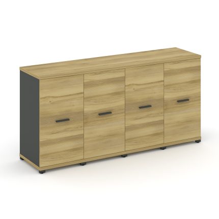 Concept Шкаф 4 узкие секции, 2 ниши CN.STU-243 A Дуб Винченцо/Антрацит/Металл Антрацит 1668*420*818