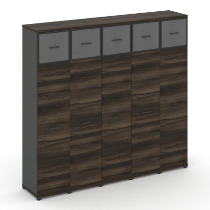 Concept Шкаф 5 узких секций, 5 ниш CN.STU-557 RPB A Дуб Мали/Антрацит/Металл Антрацит/Прозрачный 208