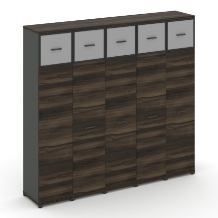 Concept Шкаф 5 узких секций, 5 ниш CN.STU-557 RMB A Дуб Мали/Антрацит/Металл Антрацит/Сатин 2084*420