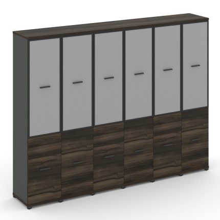Concept Шкаф 6 узких секций, 5 ниш CN.STU-562 RMB A Дуб Мали/Антрацит/Металл Антрацит/Сатин 2500*420