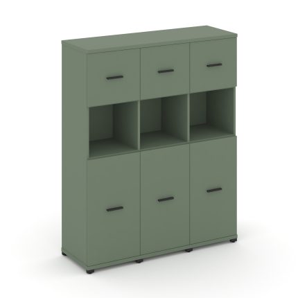 Concept Шкаф 3 узкие секции, 4 ниши CN.STU-435 B Кобо/Металл Черный 1252*420*1554