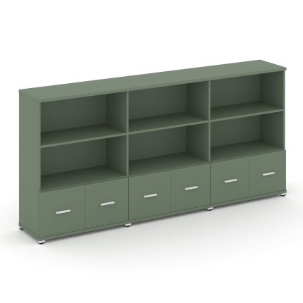 Concept Шкаф 3 широкие секции, 3 ниши CN.STS-331 W Кобо/Металл Белый 2500*420*1186