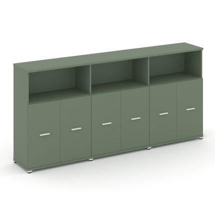 Concept Шкаф 3 широкие секции, 3 ниши CN.STS-333 W Кобо/Металл Белый 2500*420*1186