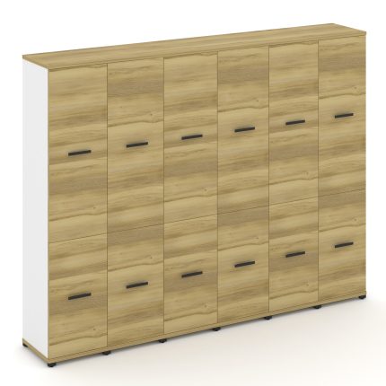 Concept Шкаф 6 узких секций, 5 ниш CN.STU-562 B Дуб Винченцо/Белый Бриллиант/Металл Черный 2500*420*