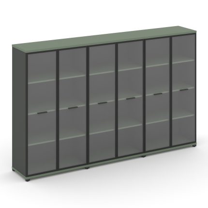 Concept Шкаф 3 широкие секции, 4 ниши CN.STS-436 RPB A Кобо/Антрацит/Металл Антрацит/Прозрачный 2500