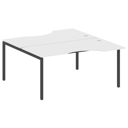 Metal System Quattro Рабочая станция криволинейная на П-образном м/к 40БП.РАС-СА-2.1 Белый/Металл Ан