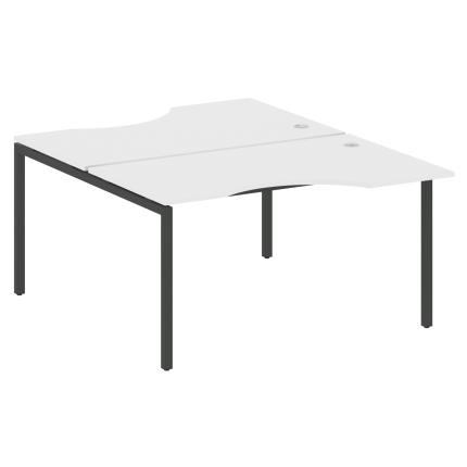 Metal System Quattro Рабочая станция криволинейная на П-образном м/к 40БП.РАС-СА-2.2 Белый/Металл Ан