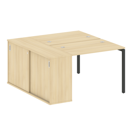 Metal System Quattro Рабочая станция с шкафом-купе на П-образном м/к 40БП.РС-СШК-1.1 Т Акация Лорка/