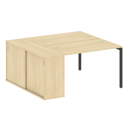 Metal System Quattro Рабочая станция с шкафом-купе на П-образном м/к 40БП.РС-СШК-1.2 Т Акация Лорка/