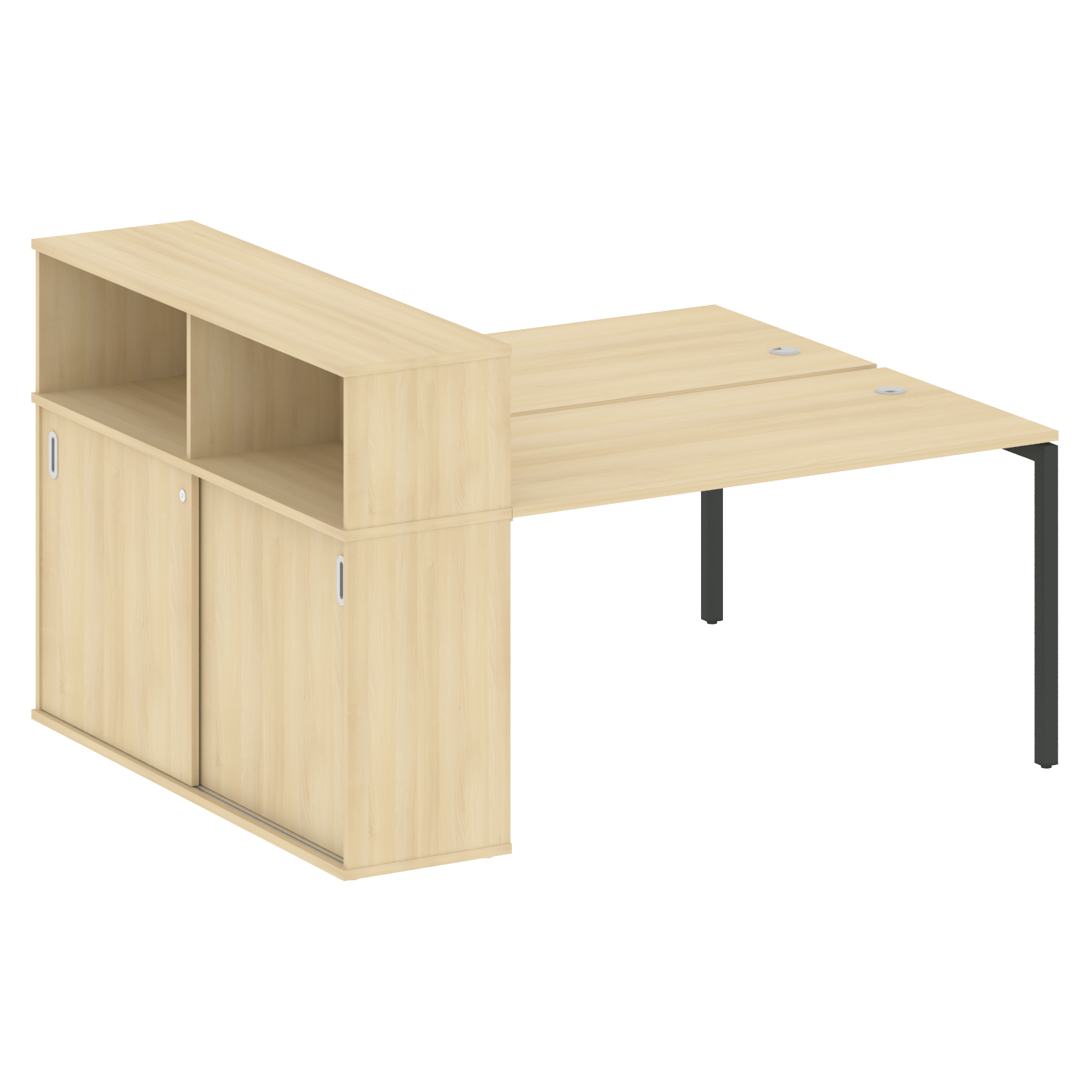 Metal System Quattro Рабочая станция с шкафом-купе на П-образном м/к 40БП.РС-СШК-2.3 Т Акация Лорка/