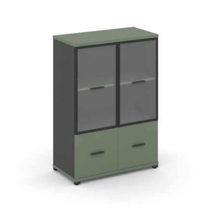 Concept Шкаф 1 широкая секция, 3 ниши CN.STS-312 RPB A Кобо/Антрацит/Металл Антрацит/Прозрачный 836*