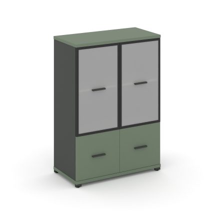 Concept Шкаф 1 широкая секция, 3 ниши CN.STS-312 RMB A Кобо/Антрацит/Металл Антрацит/Сатин 836*420*1