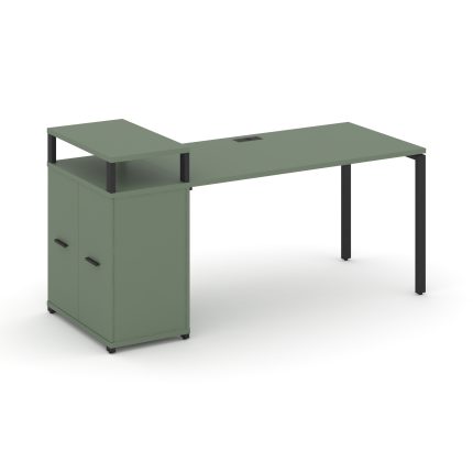 Concept Стол рабочий с опорным распаш. шкафом с верх. горизонтом  CN.SP-221 B Кобо/Металл Черный 140