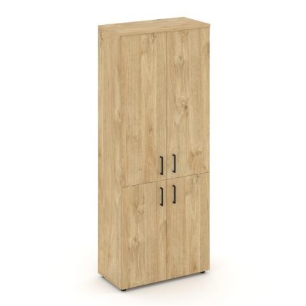 Style Project Шкаф высокий широкий SN.STS-104 Тиквуд Светлый/Черный Ручки 796*400*1982