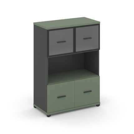 Concept Шкаф 1 широкая секция, 3 ниши CN.STS-315 RPB A Кобо/Антрацит/Металл Антрацит/Прозрачный 836*