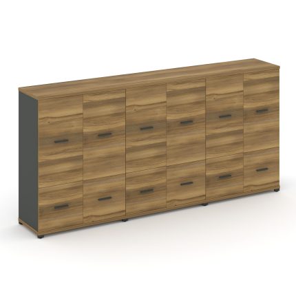 Concept Шкаф 3 широкие секции, 3 ниши CN.STS-332 A Сандал Янтарный/Антрацит/Металл Антрацит 2500*420