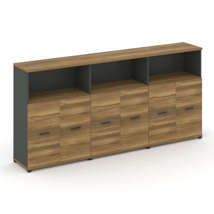 Concept Шкаф 3 широкие секции, 3 ниши CN.STS-333 A Сандал Янтарный/Антрацит/Металл Антрацит 2500*420