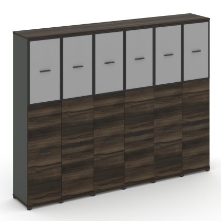 Concept Шкаф 6 узких секций, 5 ниш CN.STU-565 RMB A Дуб Мали/Антрацит/Металл Антрацит/Сатин 2500*420