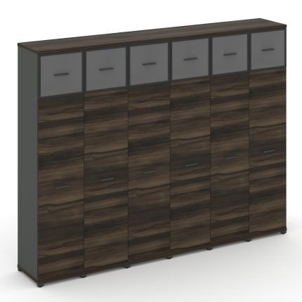 Concept Шкаф 6 узких секций, 5 ниш CN.STU-567 RPB A Дуб Мали/Антрацит/Металл Антрацит/Прозрачный 250