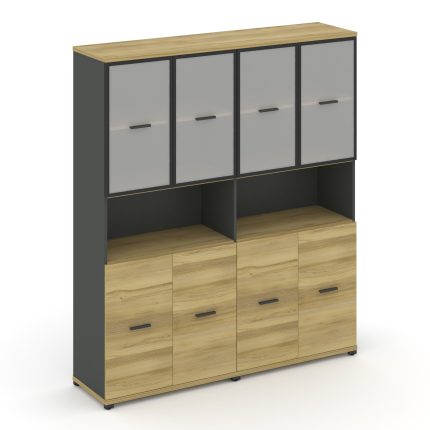 Concept Шкаф 2 широкие секции, 5 ниш CN.STS-523 RMB A Дуб Винченцо/Антрацит/Металл Антрацит/Сатин 16