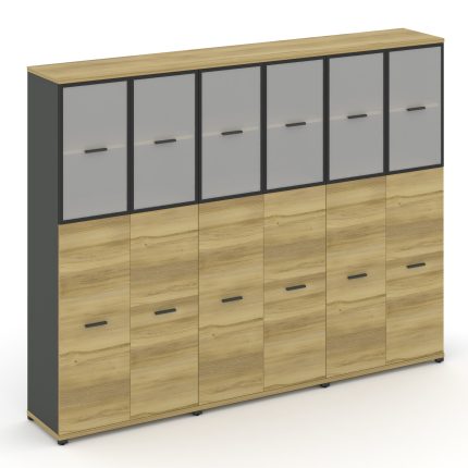 Concept Шкаф 3 широкие секции, 5 ниш CN.STS-535 RMB A Дуб Винченцо/Антрацит/Металл Антрацит/Сатин 25