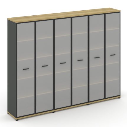 Concept Шкаф 3 широкие секции, 5 ниш CN.STS-538 RMB A Дуб Винченцо/Антрацит/Металл Антрацит/Сатин 25