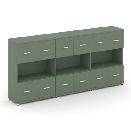 Concept Шкаф 3 широкие секции, 3 ниши CN.STS-335 W Кобо/Металл Белый 2500*420*1186