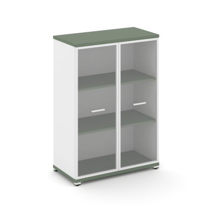 Concept Шкаф 1 широкая секция, 3 ниши CN.STS.E-316 RPW W Кобо/Белый Бриллиант/Металл Белый/Прозрачны