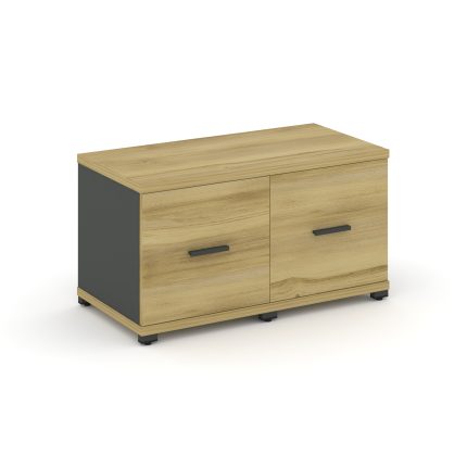 Concept Шкаф 2 узкие секции, 1 ниша CN.STU-123 A Дуб Винченцо/Антрацит/Металл Антрацит 836*420*450