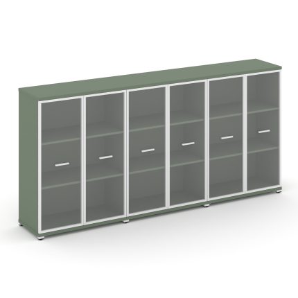 Concept Шкаф 3 широкие секции, 3 ниши CN.STS-336 RPW W Кобо/Металл Белый/Прозрачный 2500*420*1186