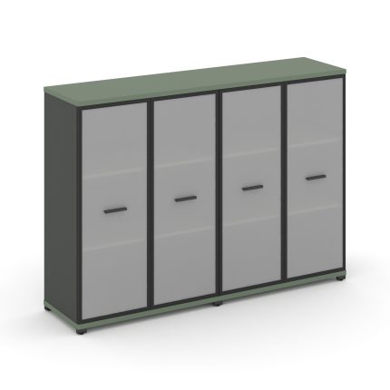 Concept Шкаф 2 широкие секции, 3 ниши CN.STS-326 RMB A Кобо/Антрацит/Металл Антрацит/Сатин 1668*420*