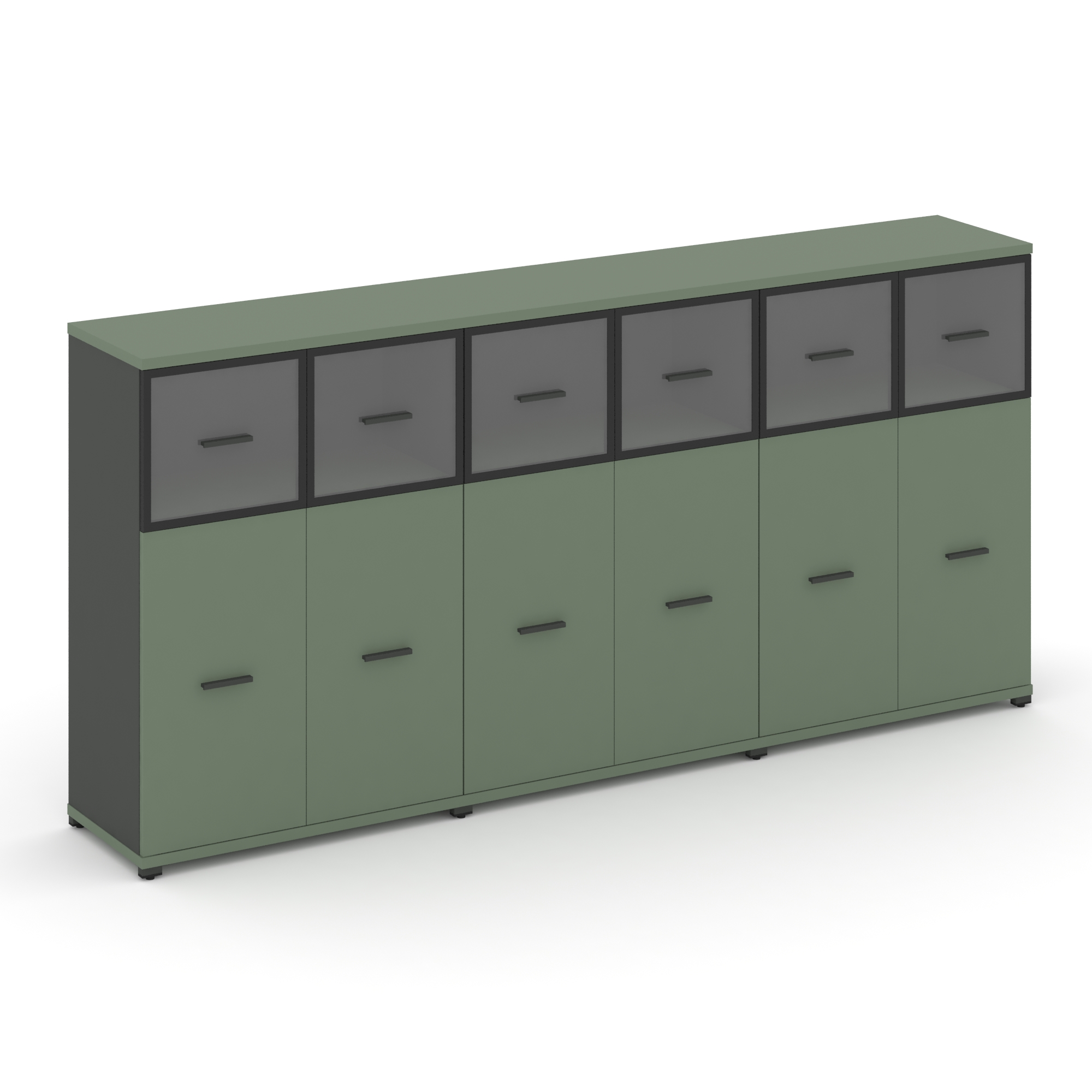 Concept Шкаф 3 широкие секции, 3 ниши CN.STS-334 RPB A Кобо/Антрацит/Металл Антрацит/Прозрачный 2500