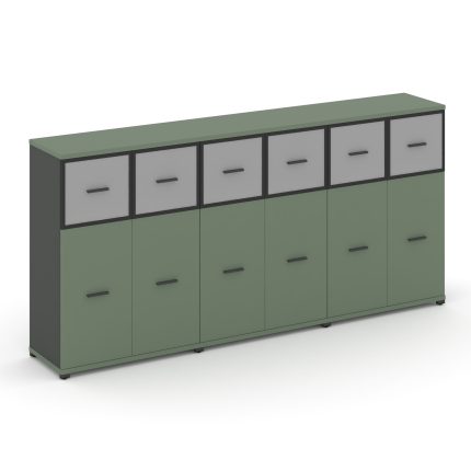 Concept Шкаф 3 широкие секции, 3 ниши CN.STS-334 RMB A Кобо/Антрацит/Металл Антрацит/Сатин 2500*420*