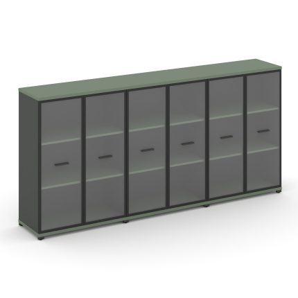 Concept Шкаф 3 широкие секции, 3 ниши CN.STS-336 RPB A Кобо/Антрацит/Металл Антрацит/Прозрачный 2500