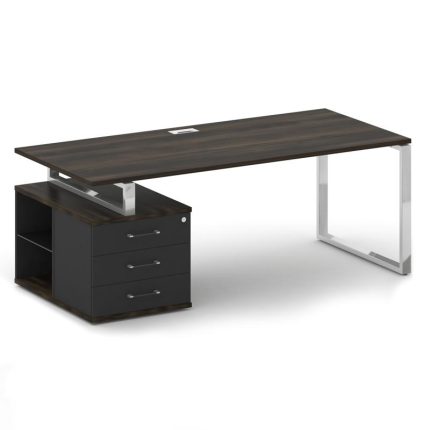 Shift Стол руководителя с опорной тумбой, левый SK.SRT-200 (L) Дуб Мали/Антрацит 2000*904*753